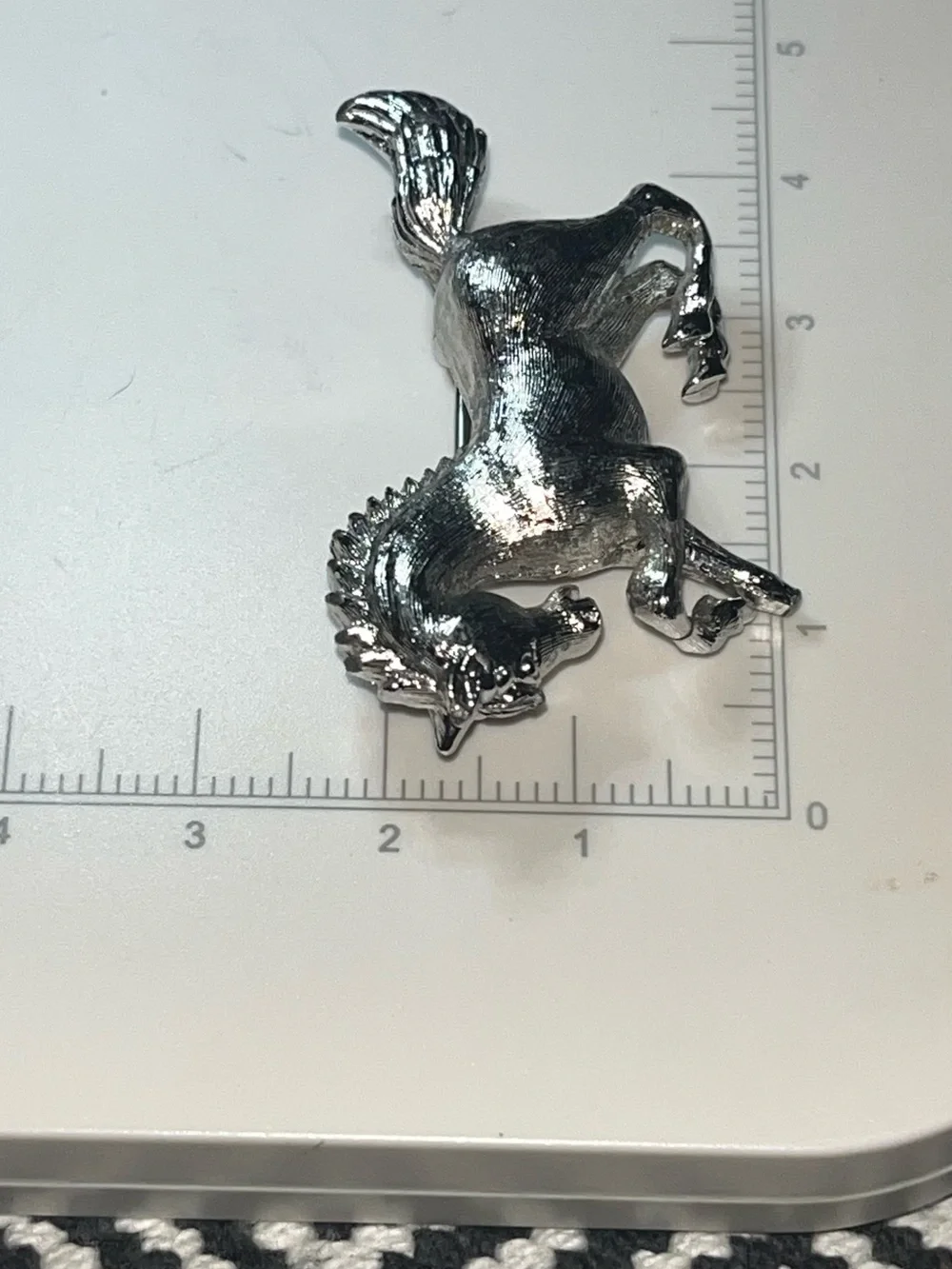 Vintage Signed Monet Silver Tone Galloping Horse Brooch Equestrian Pin